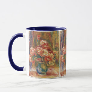 Caneca Elegante Pintura de Rosa Renoir em Estilo Shabby C