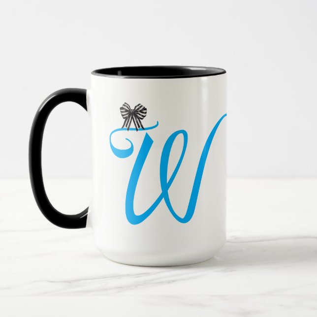 Caneca Elegante Roxo - Letra W Coffee Mug (Esquerda)