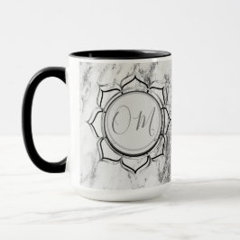 Caneca Elegante Silver Marble Lotus OM