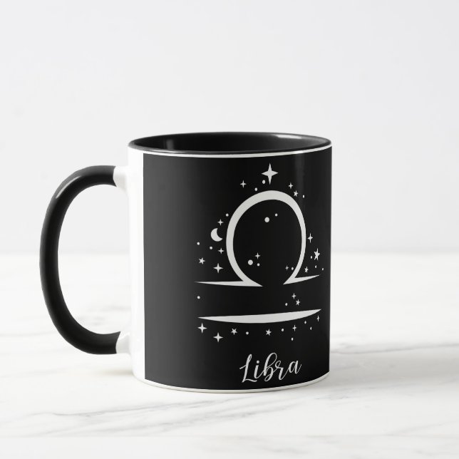 Caneca Elegante Sinal Zodíaco Negro Mug (Esquerda)