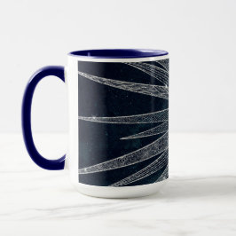 Caneca Elegante Sun Moon Doodle Mandala Blue Design