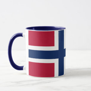 Caneca Elegante Vintage Bandeira Norueguesa em Cerâmica