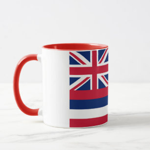 Caneca Elegante Vintage Hawaii Bandeira Coberta Cerâmica