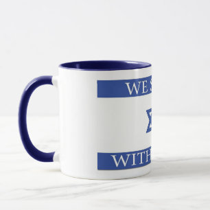 Caneca Elegante Vintage Israelense Bandeira Coberta Cerâm