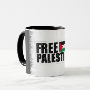 Caneca Elegante Vintage olha com o slogan Fist & Palestin