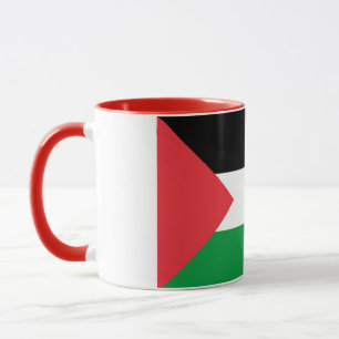 Caneca Elegante Vintage Palestina Bandeira Coberta Cerâmi