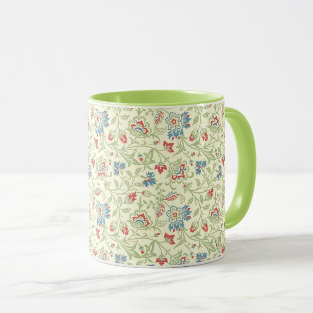 Caneca Elegante William Morris Renaissance Floral (Frente Esquerda)
