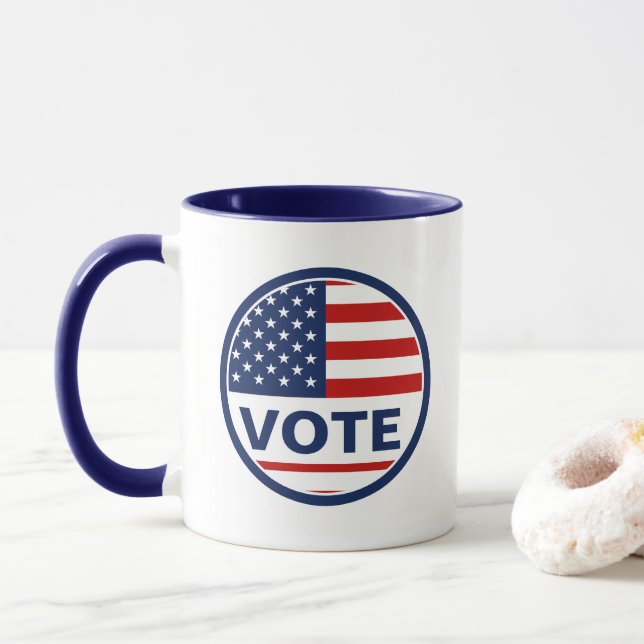 Caneca Eleições presidenciais na bandeira americana (Com Donut)