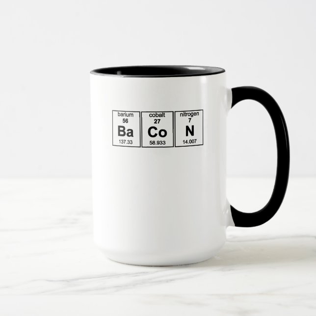 Caneca Elementos de Mesa Periódicos Bacon (Direita)