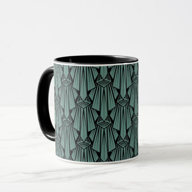 Caneca Elementos geométricos do deco de arte escura elega (Frente Esquerda)