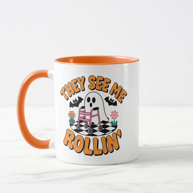Caneca Eles Me Veem Rolando Citação do Fantasma Walker En (Esquerda)