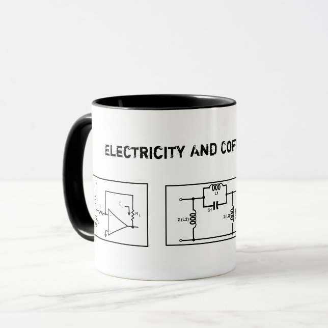 Caneca Eletricidade e café Misturam Circuito Mug (Frente Esquerda)