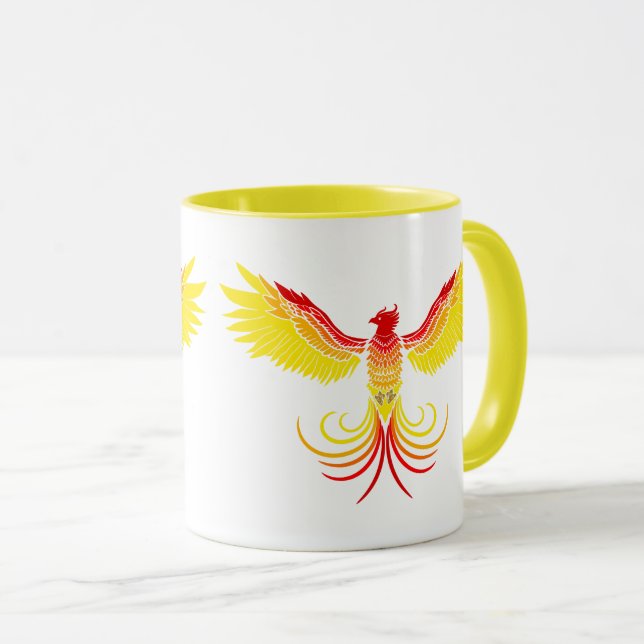 Caneca Elevação do Sunburst de Phoenix (Frente Esquerda)