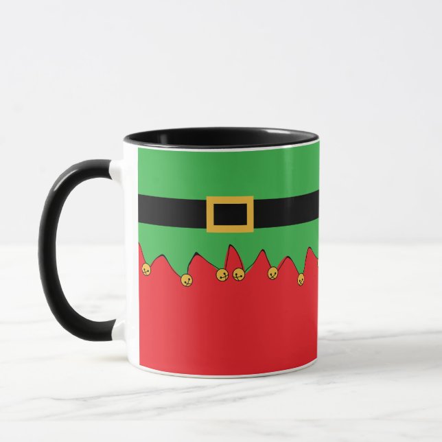 Caneca Elf Jingle! Feriado divertido bonito (Esquerda)
