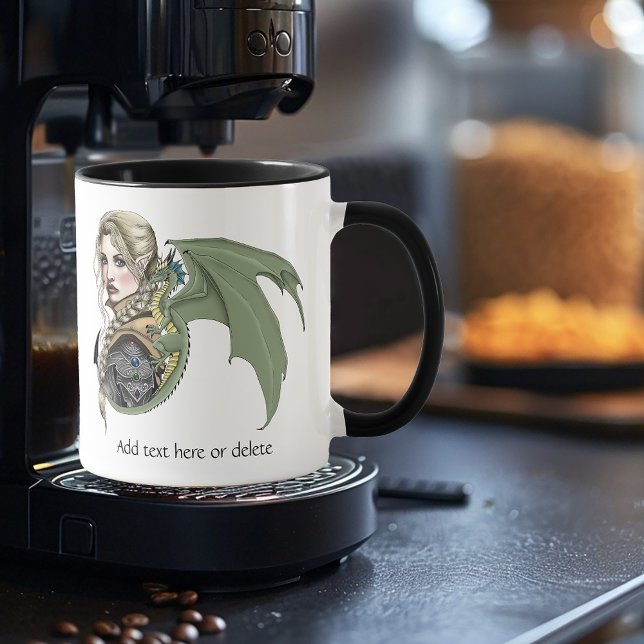 Caneca Elf Warrior Dragon Fantasy (Criador carregado)