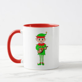 Caneca Elfo Musical de Natal e Monograma