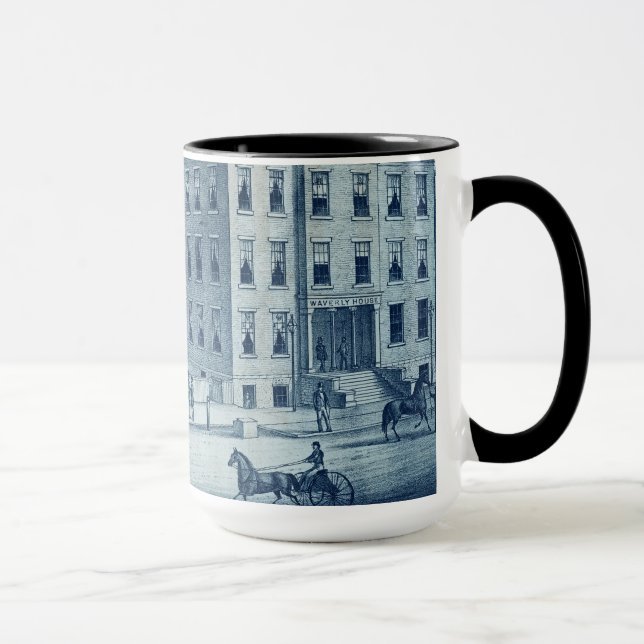 Caneca Elgin Illinois Waverly House Hotel 1871 Railroad (Direita)