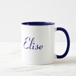 Caneca Elise Name Mug Bonito Blue and White