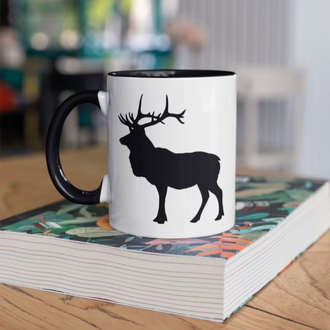 Caneca Elk Silhouette (Add text to create your own souvenir coffee cup.)