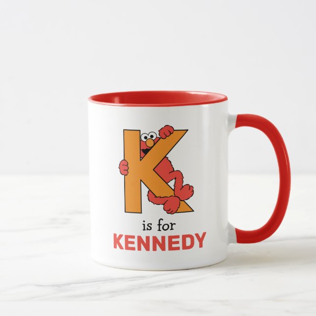 Caneca Elmo Alphabet | K Laranja (Direita)
