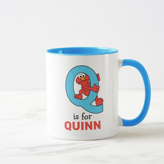 Caneca Elmo Alphabet | Q Azul (Direita)