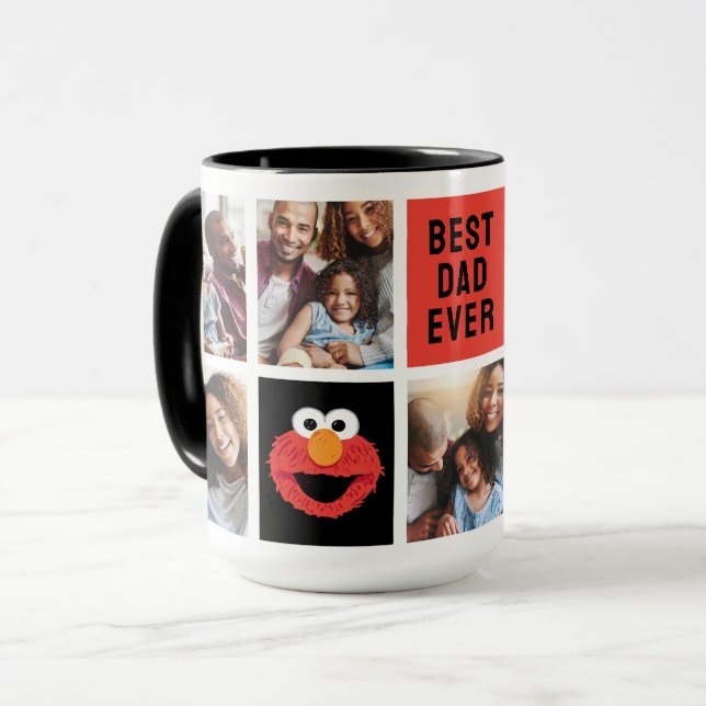 Caneca Elmo Big Face | Pai - Colagem de Fotografias (Frente Esquerda)