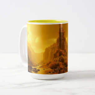 CANECA EM DOIS TONS - PAISAGEM OURO
