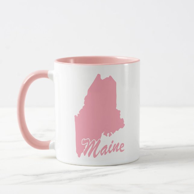 Caneca em forma do estado de Maine cor de rosa (Esquerda)
