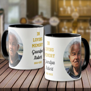 Caneca Em Memória Afetuosa 2 Memorial de Foto Preto e Dou