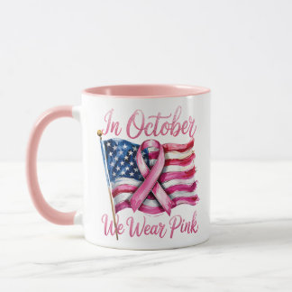 Caneca em outubro usamos Rosa Conscientização sobre o Cân