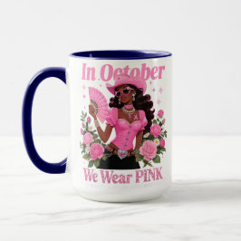 Caneca Em outubro, Vestimos a arte da consciência rosa