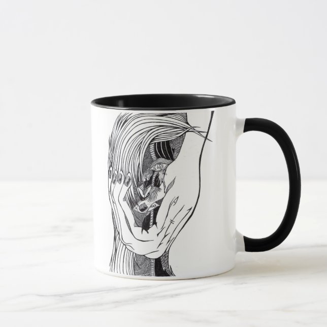 Caneca embalado face aos rasgos (Direita)