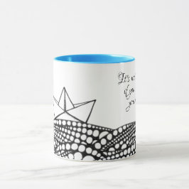 Caneca Embarcação de papel desenhado