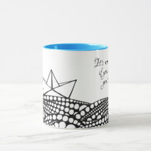 Caneca Embarcação de papel desenhado