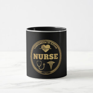Caneca Emblema da Enfermeira Profissional   Compaixão em 