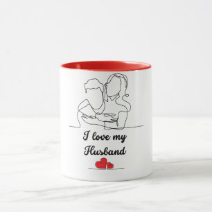 Caneca Emblema de Amor Eterno: Eu Amo Meu Marido 