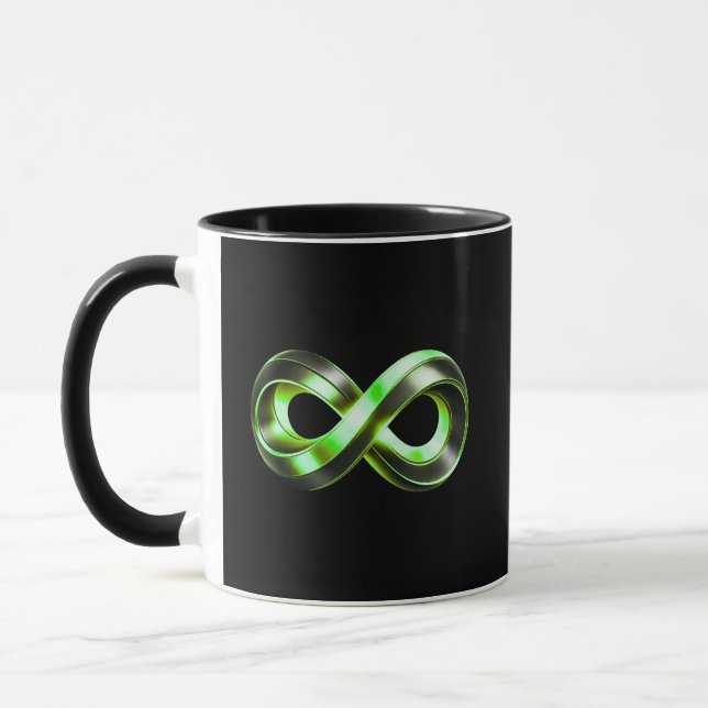Caneca Emblema de Núcleo Infinito| Design Abstrato de Lux (Esquerda)