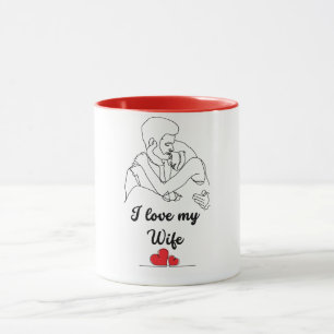 Caneca Emblema do Amor Eterno: Eu Amo Minha Mulher