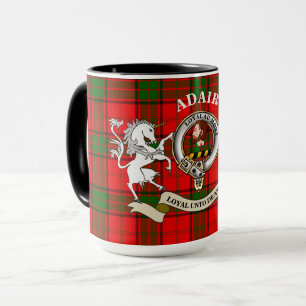 Caneca Emblema do Clã Adair & Tartan c/Unicórnio