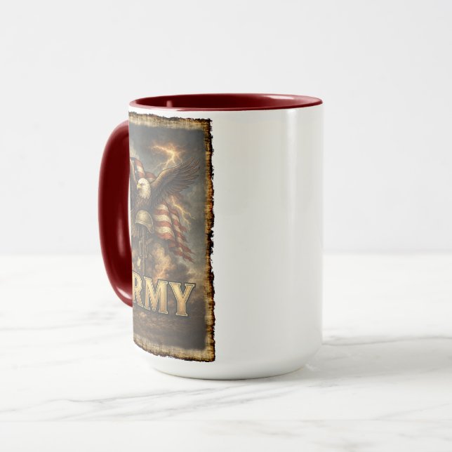 Caneca Emblema do Exército com Bandeira e Águia (Frente Esquerda)
