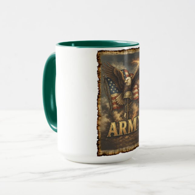 Caneca Emblema do Exército com Bandeira e Águia (Frente Esquerda)