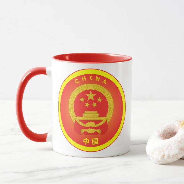 Caneca Emblema do Patrimônio Chinês (Com Donut)