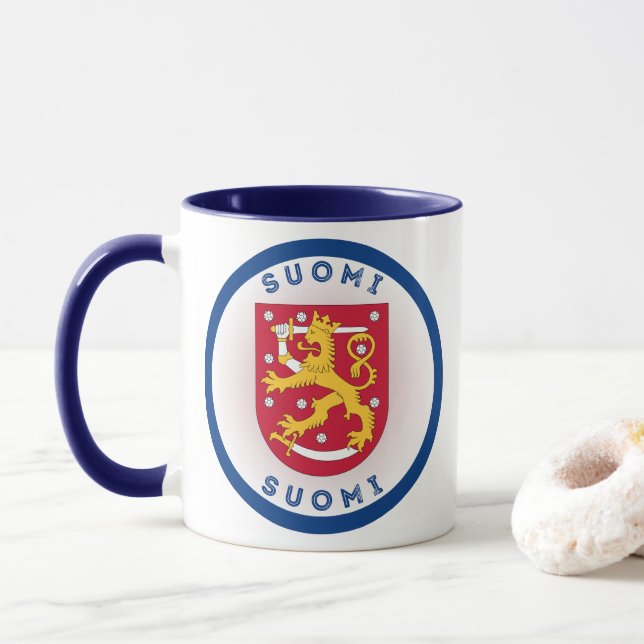 Caneca Emblema do Patrimônio da Finlândia (Com Donut)