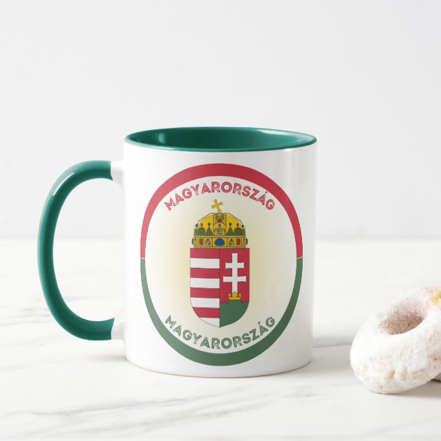 Caneca Emblema do Patrimônio da Hungria (Com Donut)