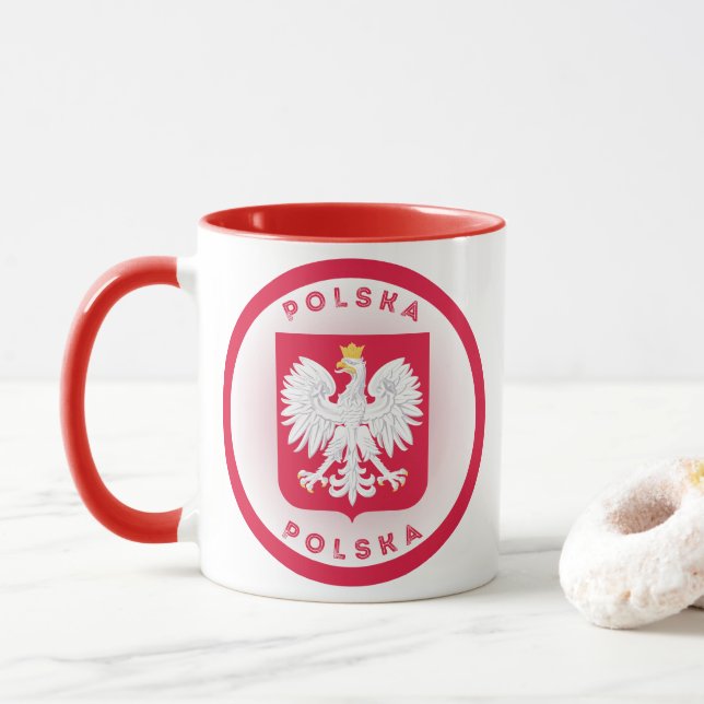 Caneca Emblema do Patrimônio da Polônia (Com Donut)