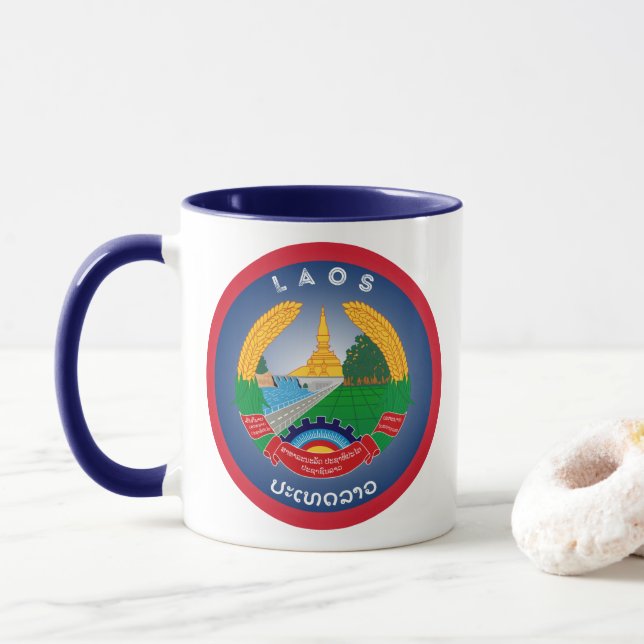 Caneca Emblema do Patrimônio do Laos (Com Donut)