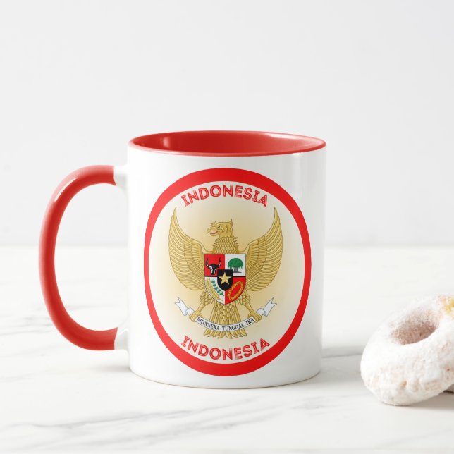 Caneca Emblema do Patrimônio Indonésio (Com Donut)