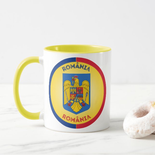 Caneca Emblema do Patrimônio Romeno (Com Donut)