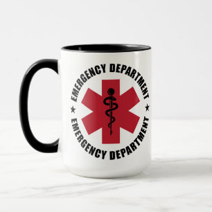 Caneca Emblema Médico Estrela da Vida do Departamento de
