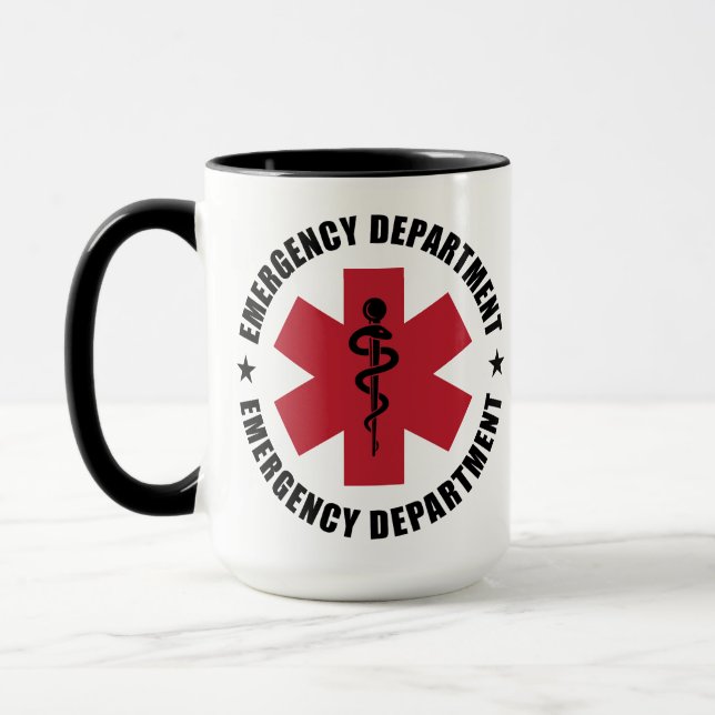Caneca Emblema Médico Estrela da Vida do Departamento de  (Esquerda)